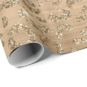 Stijlvol goudglitter Wild Leopard Spots Patroon Cadeaupapier (Rol Hoek)