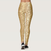 Stijlvol goudglitter Wild Leopard Spots Patroon Leggings (Achterkant)