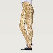 Stijlvol goudglitter Wild Leopard Spots Patroon Leggings (Links)