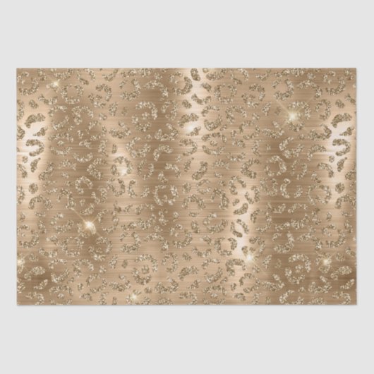 Stijlvol goudglitter Wild Leopard Spots Patroon Tissuepapier (Voorkant)