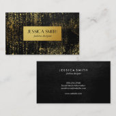 Stijlvol goudhoudend metallisch faux-leder / goud visitekaartje (Voorkant / Achterkant)