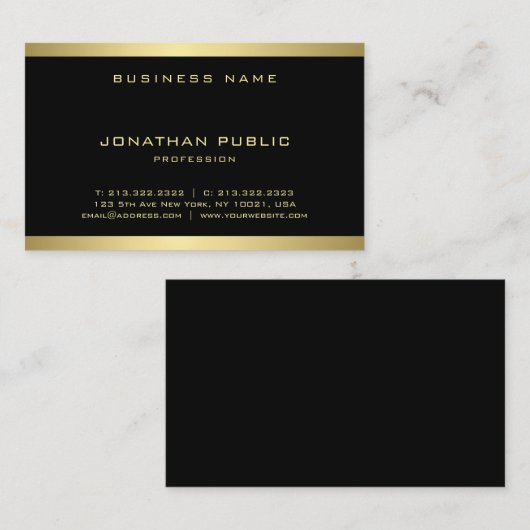 Stijlvol goudmonogram in Modern Minimalistisch Gra Visitekaartje (Voorkant / Achterkant)