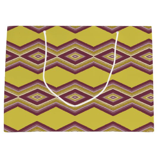 Stijlvol goudpatroon met Bourgogne Groot Cadeauzakje (Voorkant)