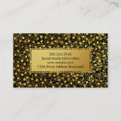 Stijlvol goudpatroon metallisch goudlabel visitekaartje (Achterkant)