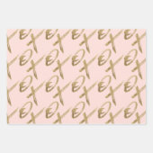 Stijlvol goudpenseel X O X Valentijnsdag Patroon Inpakpapier Vel (Voorkant 2)