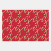 Stijlvol goudpenseel X O X Valentijnsdag Patroon Inpakpapier Vel (Voorkant)