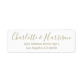 Stijlvol goudschrift moderne elegante bruiloft etiket (Voorkant)