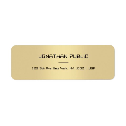 Stijlvol goudSjabloon elegant minimalistisch ontwe Etiket (Voorkant)