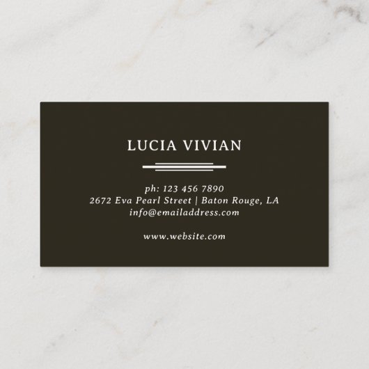 Stijlvol goudstof en donkergroen Visitekaartje (Achterkant)