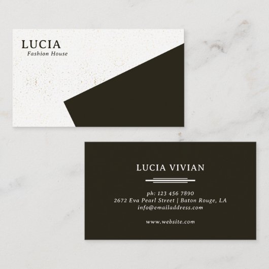 Stijlvol goudstof en donkergroen Visitekaartje (Voorkant / Achterkant)