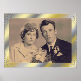 Stijlvol goudzilver lijst, aangepaste foto poster