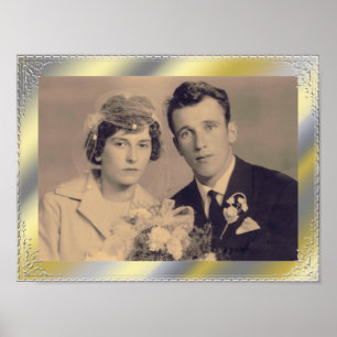 Stijlvol goudzilver lijst, aangepaste foto poster