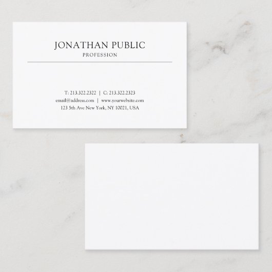 Stijlvol grafisch ontwerp Professioneel glad effen Visitekaartje (Voorkant / Achterkant)