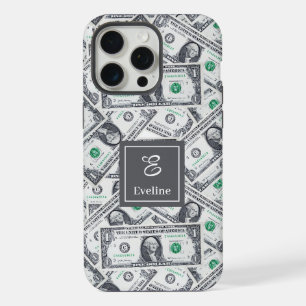 Stijlvol grappig cadeau voor cash fans met monogra iPhone 15 pro max case