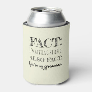 Stijlvol & Grappig - Groomsman voorstel Beige Blikjeskoeler
