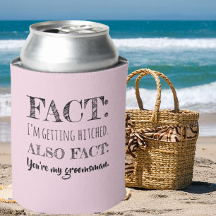 Stijlvol & Grappig - Groomsman Voorstel Licht Roze Blikjeskoeler