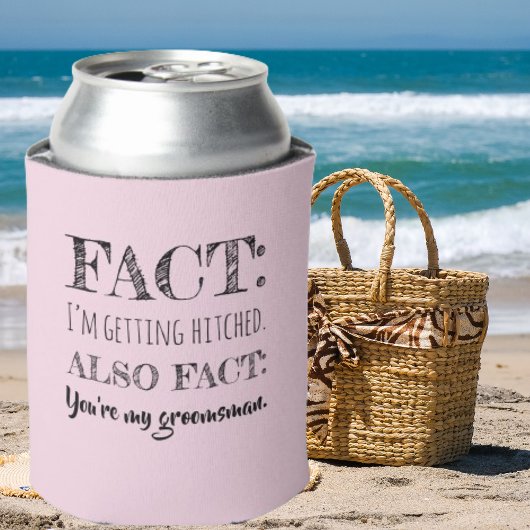 Stijlvol & Grappig - Groomsman Voorstel Licht Roze Blikjeskoeler