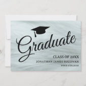 Stijlvol grijs Afstuderen aankondiging (Voorkant)
