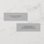 Stijlvol, grijs, eenvoudig design mini visitekaartje (Voorkant / Achterkant)