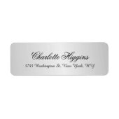 Stijlvol, grijs, elegant, uniek script etiket (Voorkant)