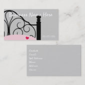 Stijlvol grijs en roze  Bed Visitekaartje (Voorkant / Achterkant)