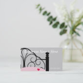 Stijlvol grijs en roze  Bed Visitekaartje (Staand voorkant)