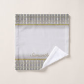 Stijlvol grijs en wit goud geometrisch patroon bad handdoek (Wasdoekje)