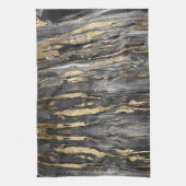 Stijlvol Grijs Goud Abstract Marmer Theedoek (Verticaal)
