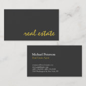 Stijlvol grijs gouden Visitekaartje van de Agent v (Voorkant / Achterkant)