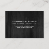 Stijlvol grijs hout Huge Red Monogram Modern Visitekaartje (Achterkant)