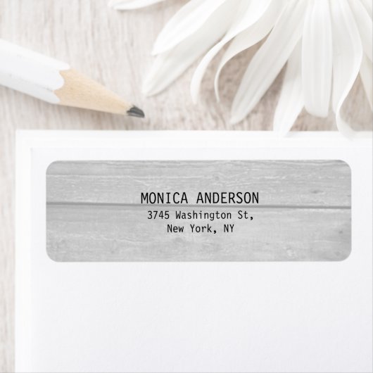  Stijlvol Grijs Hout Plain Modern Etiket (Insitu)