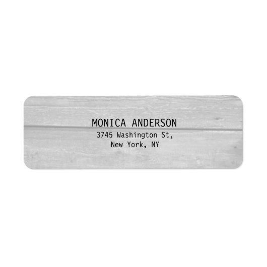  Stijlvol Grijs Hout Plain Modern Etiket (Voorkant)