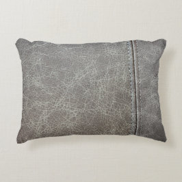 Stijlvol grijs leder accent kussen