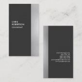 Stijlvol grijs modern verticaal Visitekaartje (Voorkant / Achterkant)
