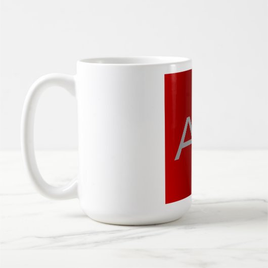 Stijlvol grijs monogram koffiemok (Links)
