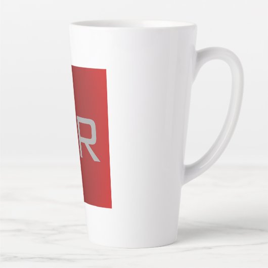 Stijlvol grijs monogram latte mok (Rechts)