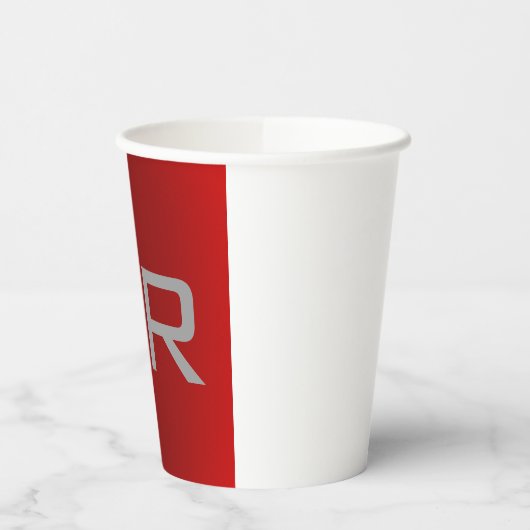 Stijlvol grijs monogram papieren bekers (Links)