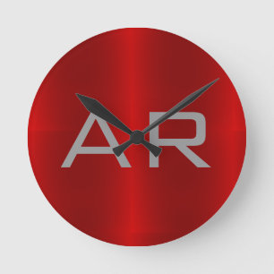 Stijlvol grijs monogram ronde klok