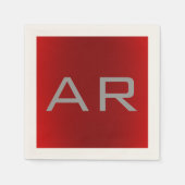 Stijlvol grijs monogram servet (Voorkant)