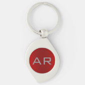 Stijlvol grijs monogram sleutelhanger (Voorkant)