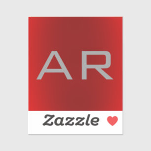 Stijlvol grijs monogram sticker