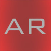 Stijlvol grijs monogram sticker (Voorkant)