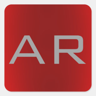 Stijlvol grijs monogram vierkante sticker