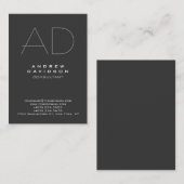 Stijlvol grijs monogram Visitekaartje (Voorkant / Achterkant)