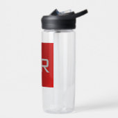 Stijlvol grijs monogram waterfles (Links)