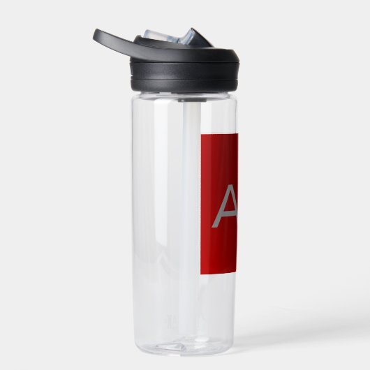 Stijlvol grijs monogram waterfles (Rechts)