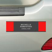 Stijlvol grijs Rood Minimalistisch Modern Bumpersticker (Op auto)