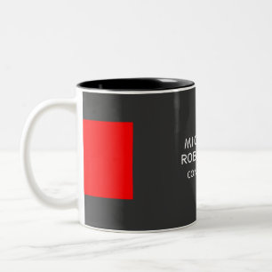 Stijlvol grijs Rood Minimalistisch Modern Tweekleurige Koffiemok