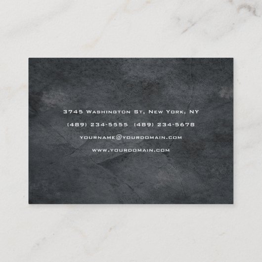 Stijlvol grijs rood monogram modern visitekaartje (Achterkant)