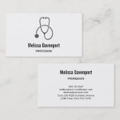 Stijlvol grijs stethoscoop medisch Visitekaartje (Voorkant / Achterkant)